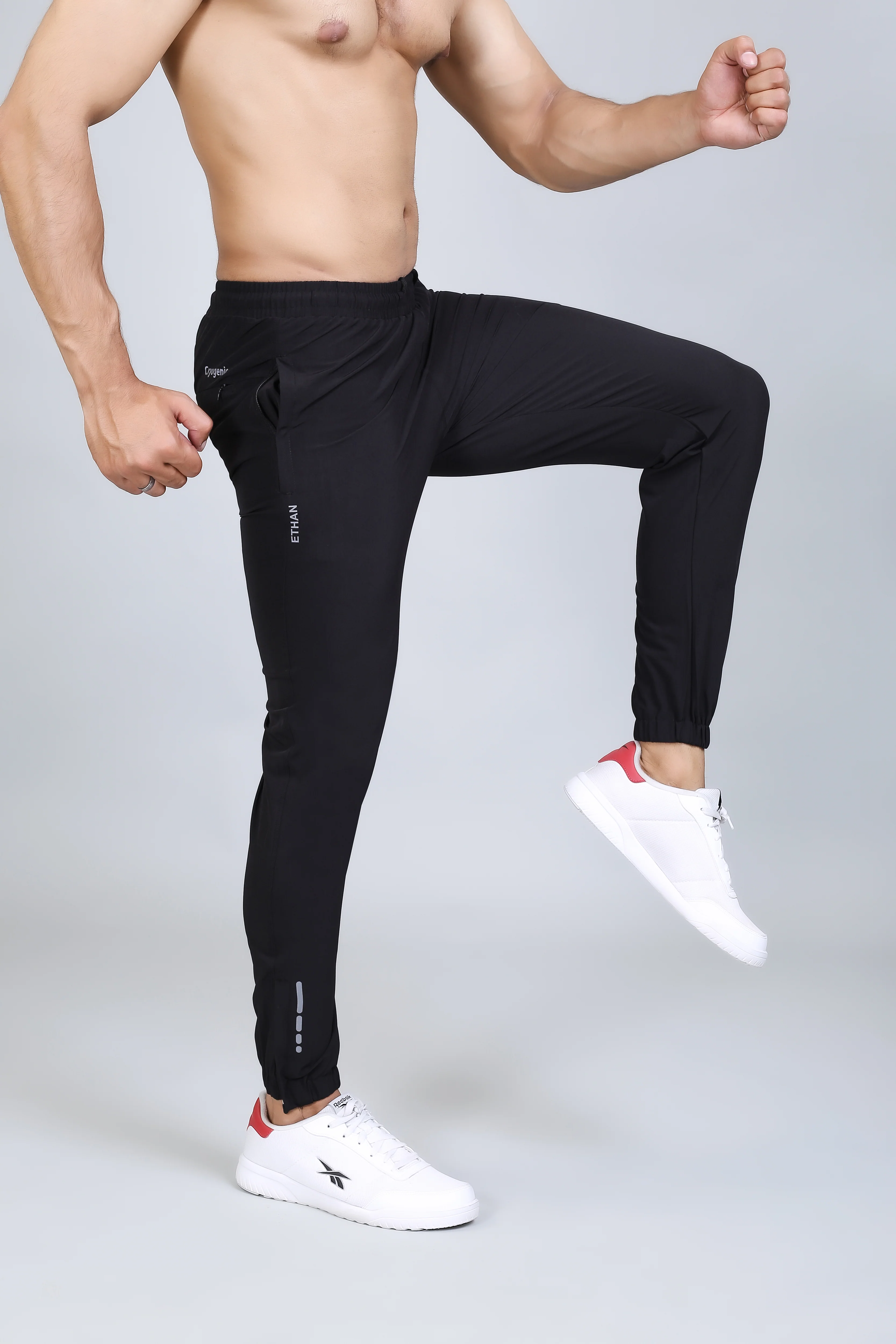 Ethan Men Solid Nylon Spandex Six Zipper Track Pants - Image 22