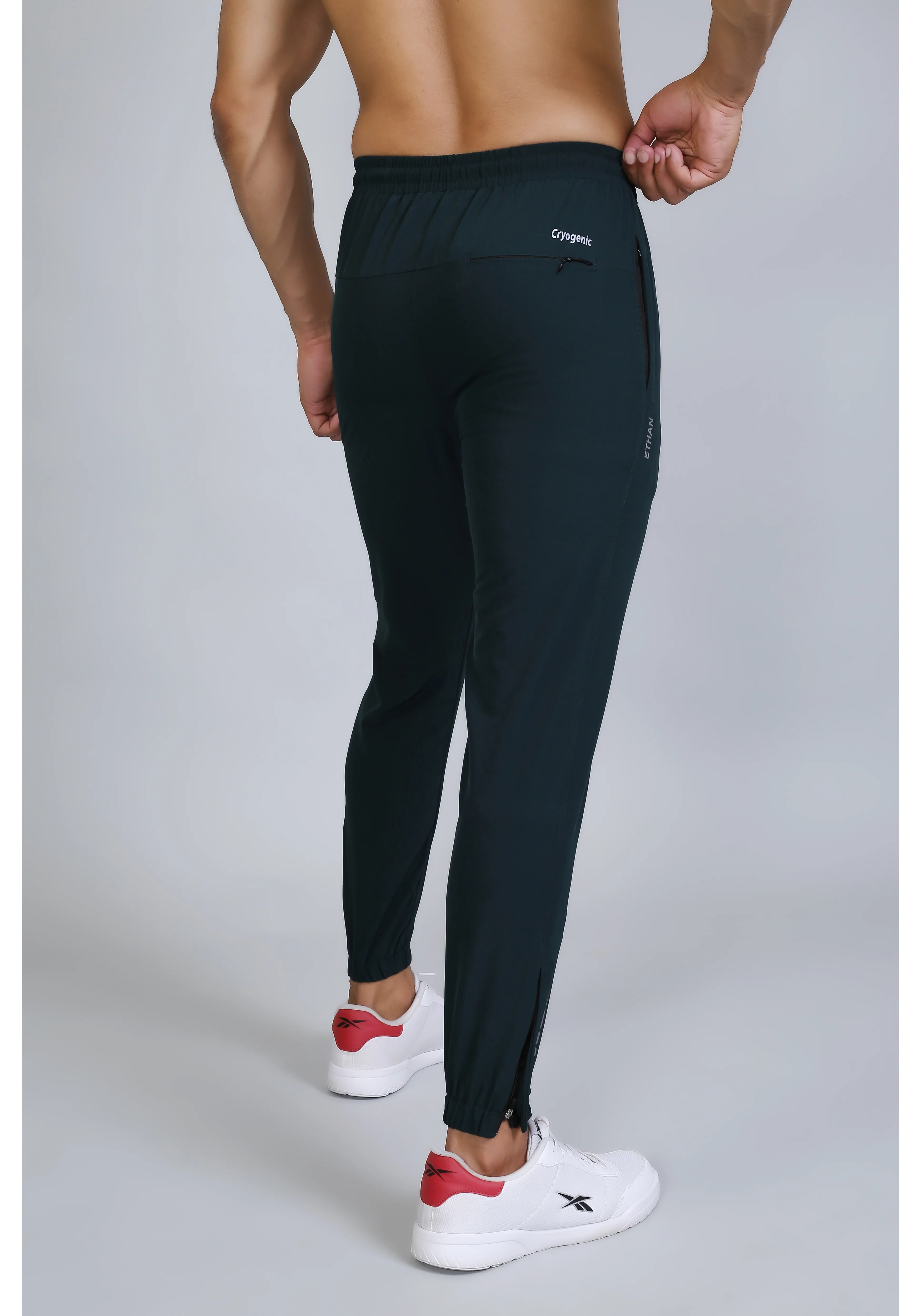 Ethan Men Solid Nylon Spandex Six Zipper Track Pants - Image 28