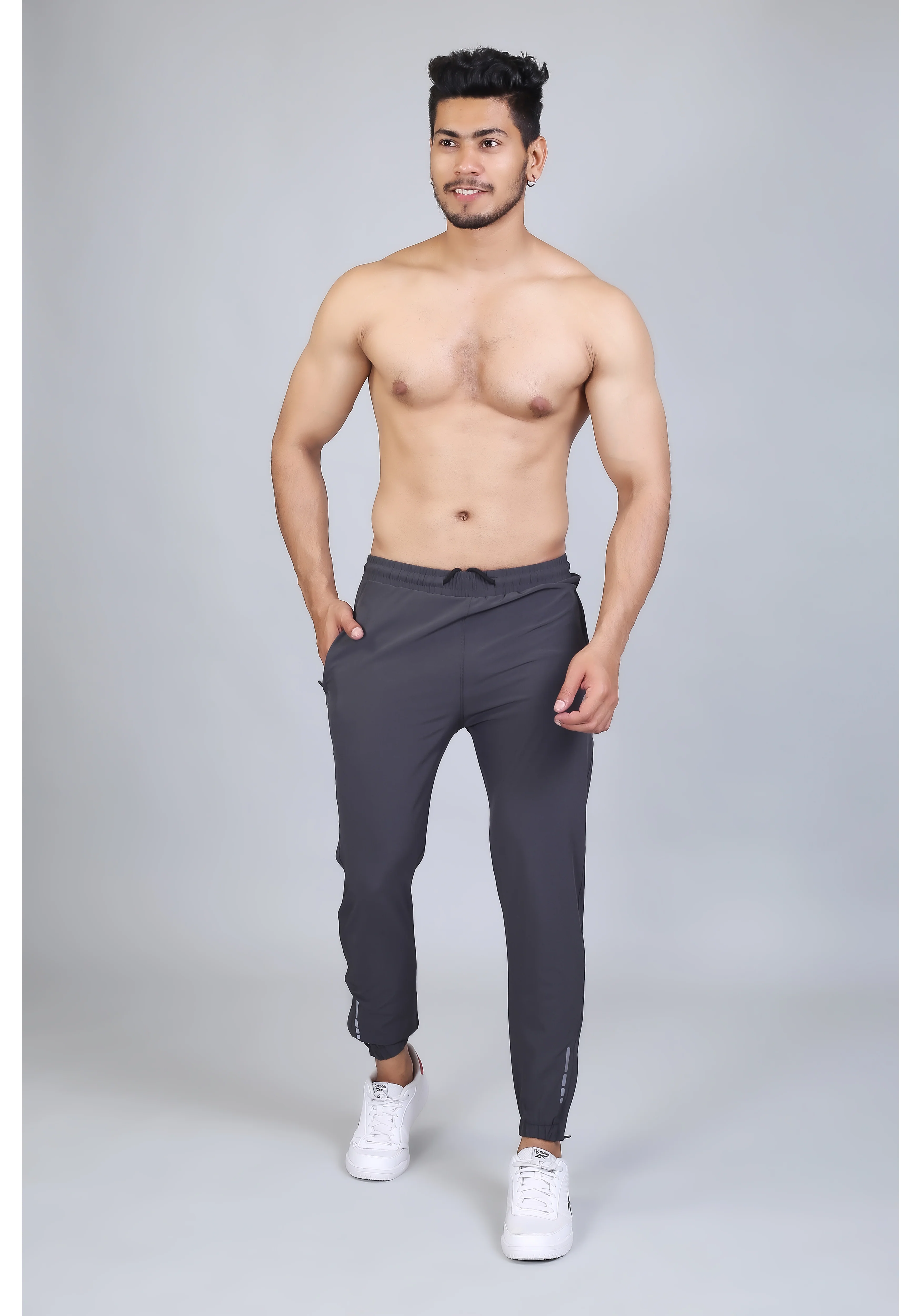 Ethan Men Solid Nylon Spandex Six Zipper Track Pants - Image 7