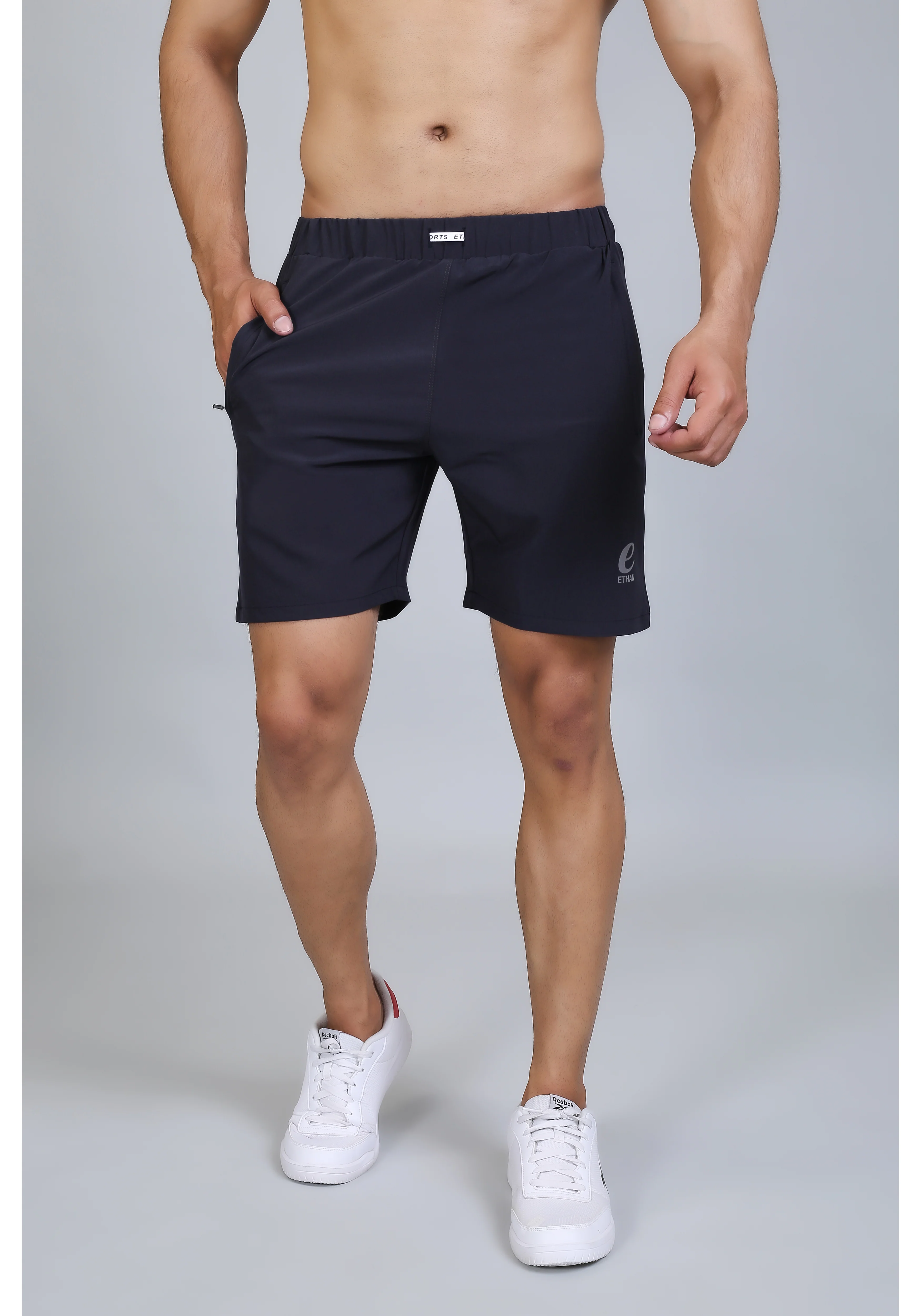 Ethan Solid Men Elastic Waistband Sports Shorts - Image 10