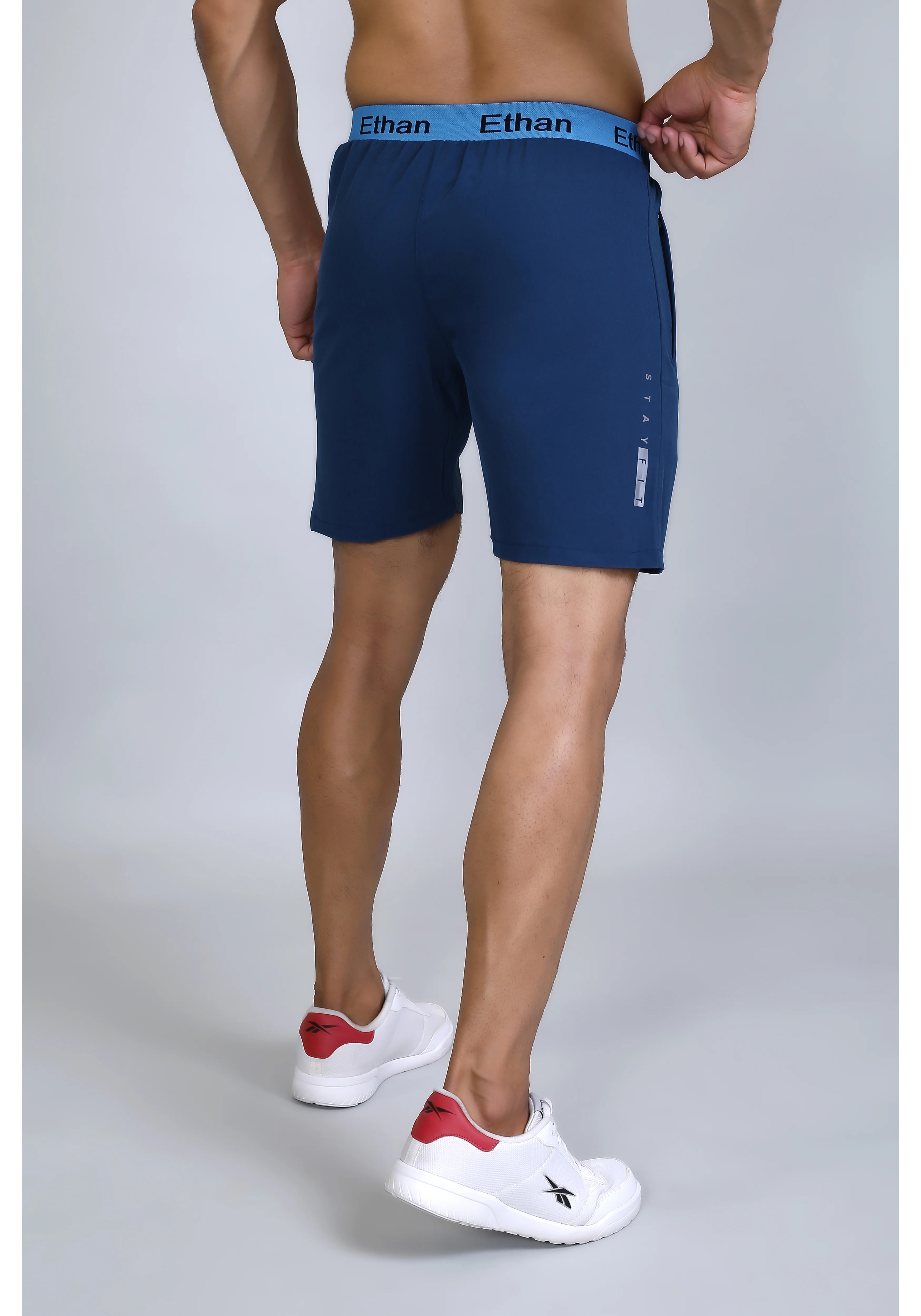 Ethan Solid Men Elastic Waistband Sports Shorts - Image 15