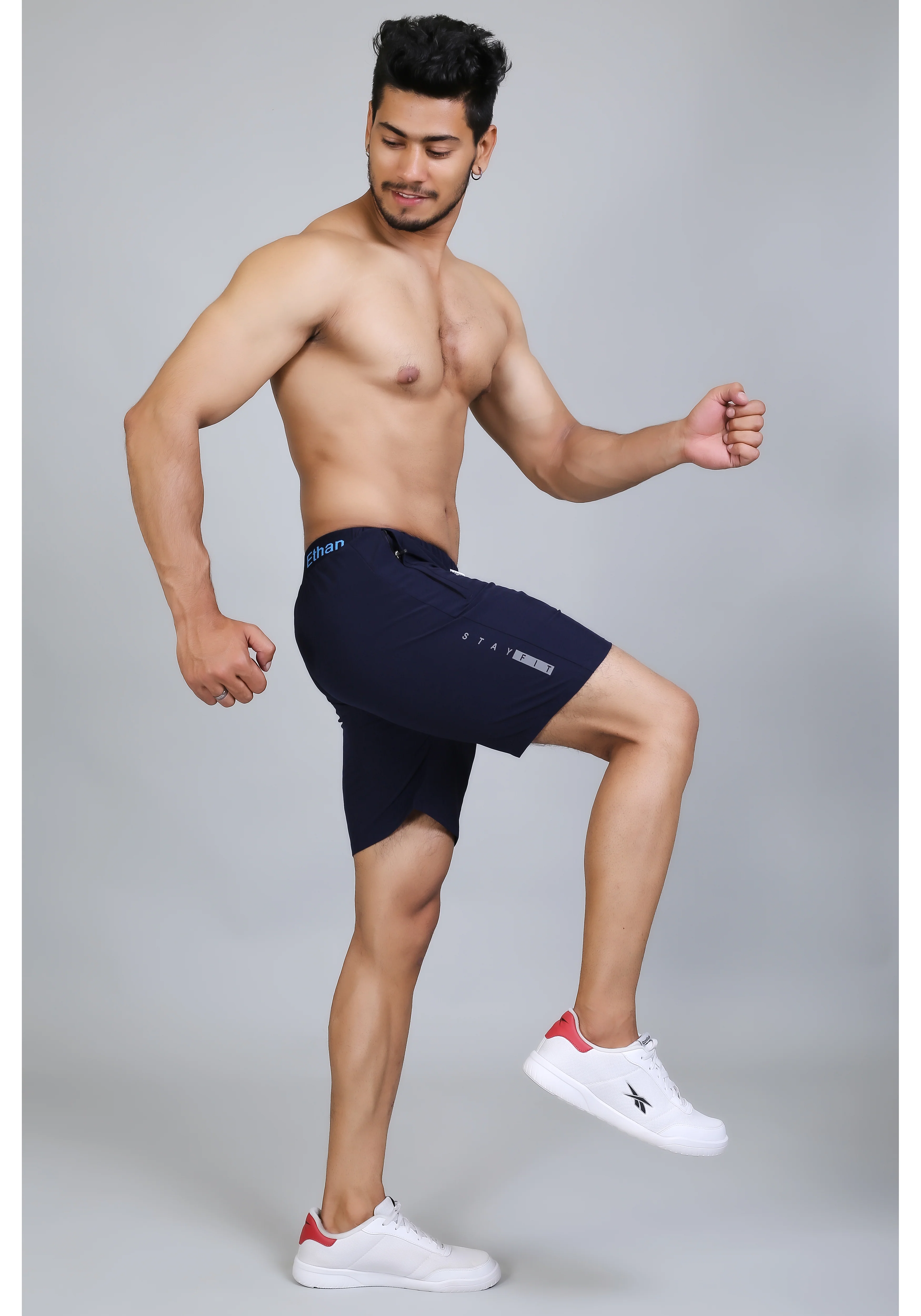 Ethan Solid Men Elastic Waistband Sports Shorts - Image 27