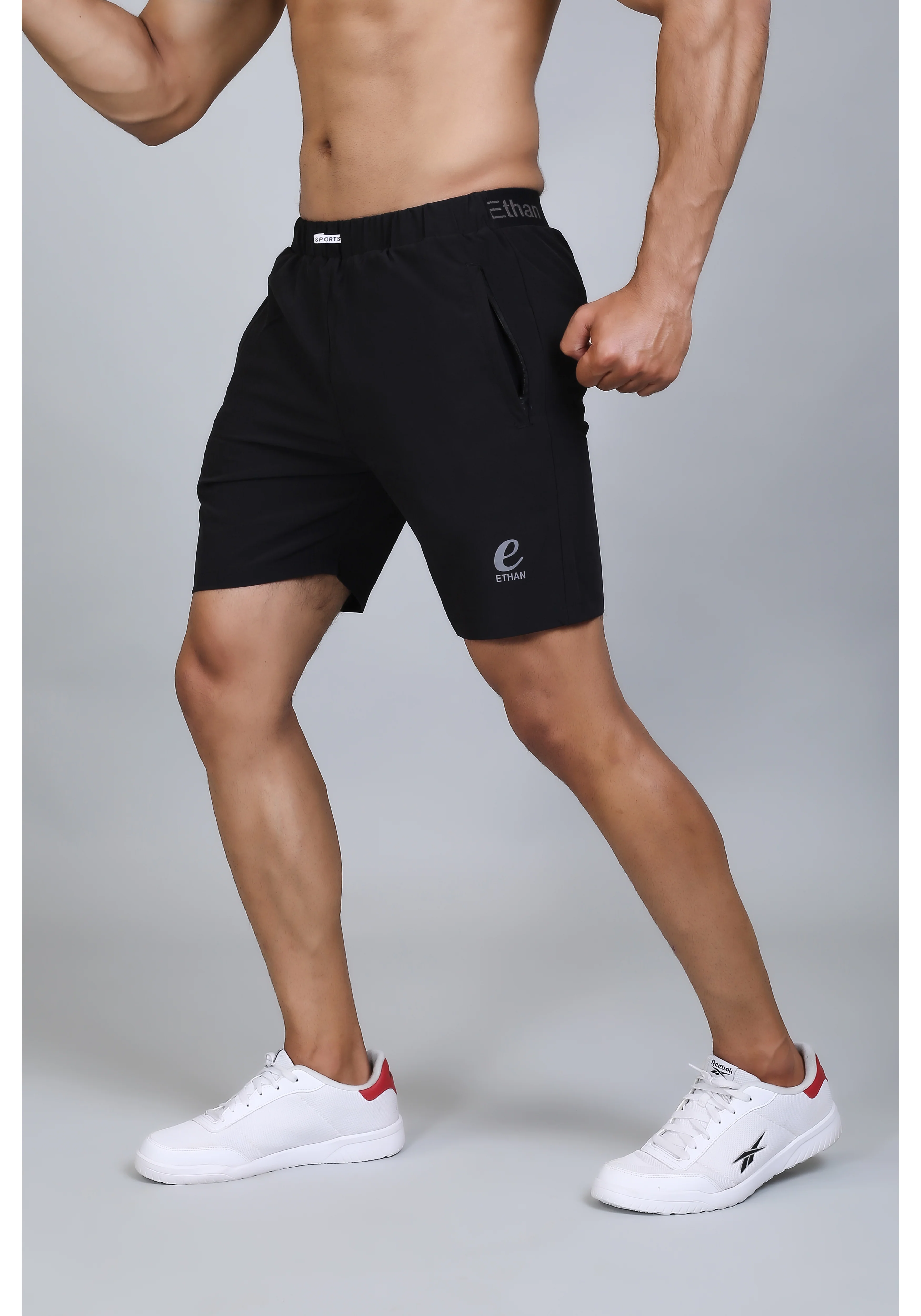 Ethan Solid Men Elastic Waistband Sports Shorts - Image 28