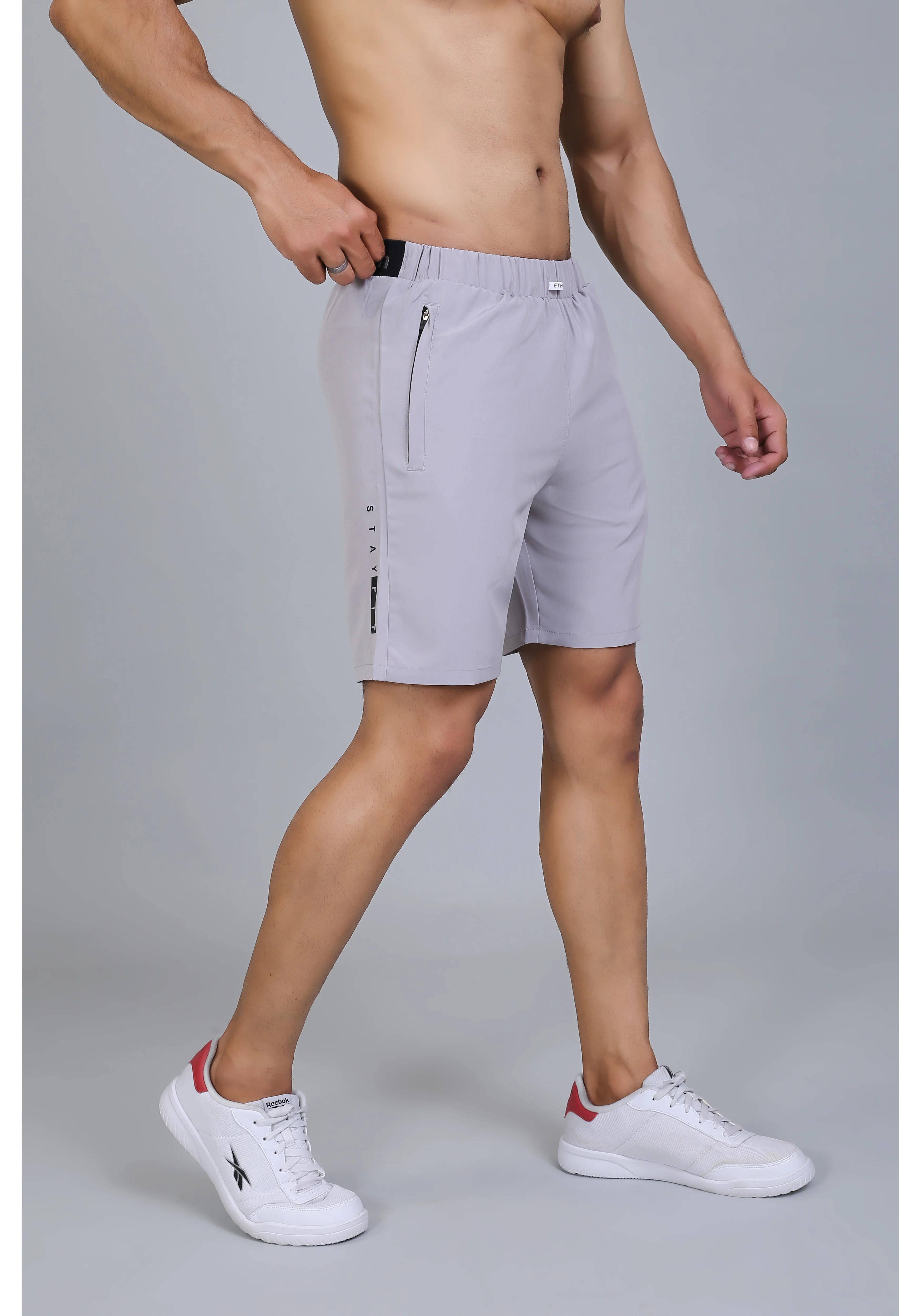 Ethan Solid Men Elastic Waistband Sports Shorts - Image 3