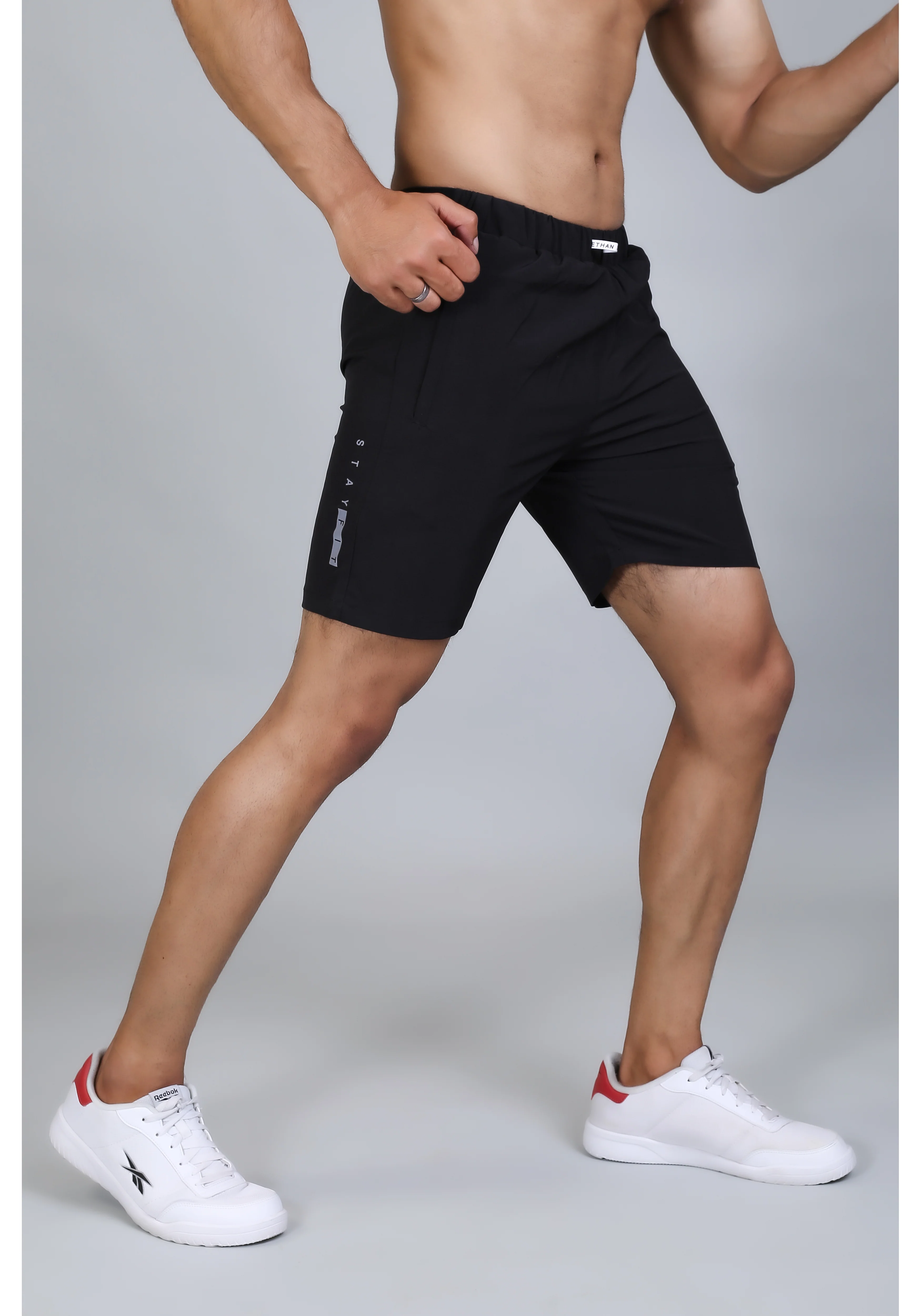 Ethan Solid Men Elastic Waistband Sports Shorts - Image 30