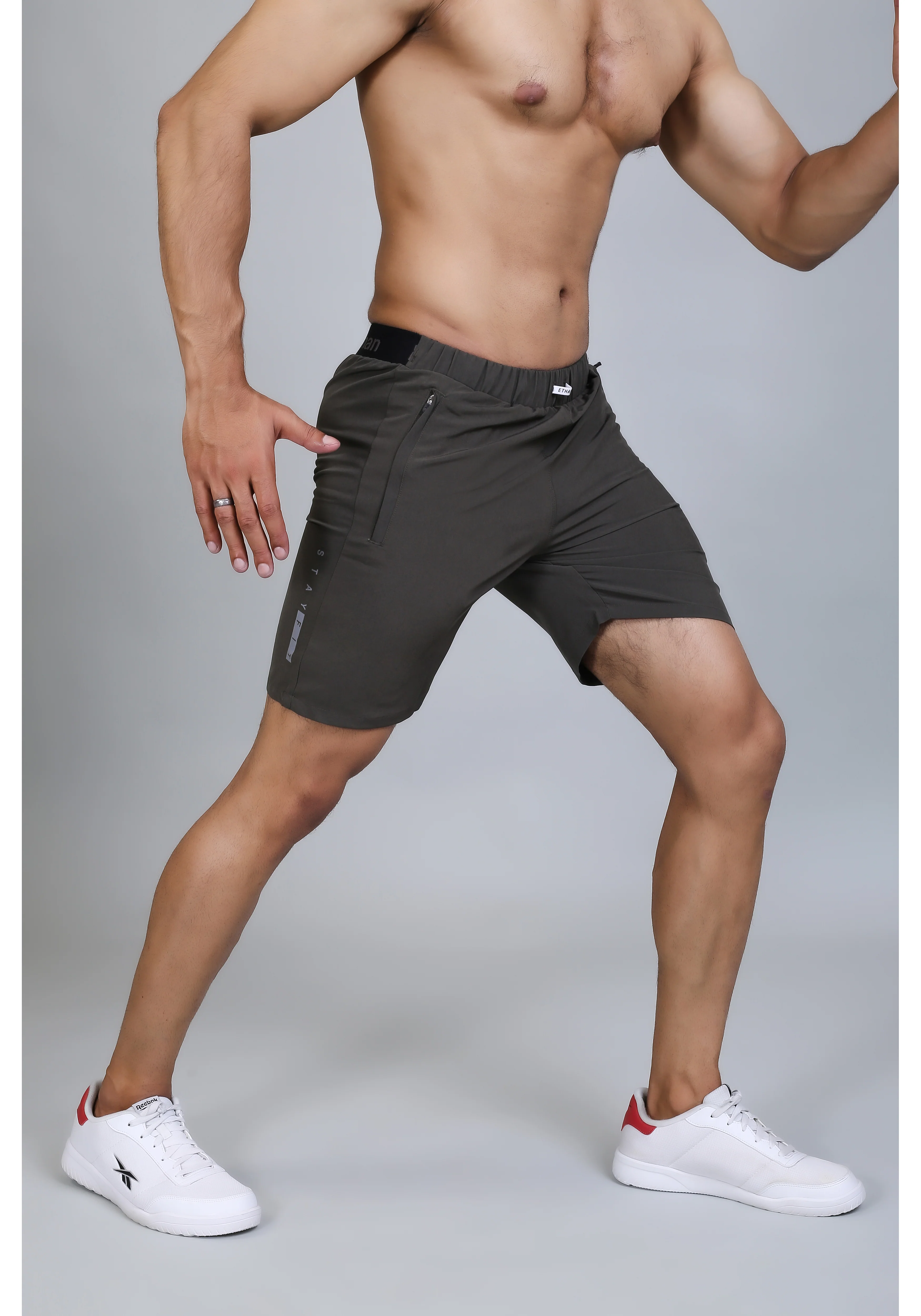 Ethan Solid Men Elastic Waistband Sports Shorts - Image 34
