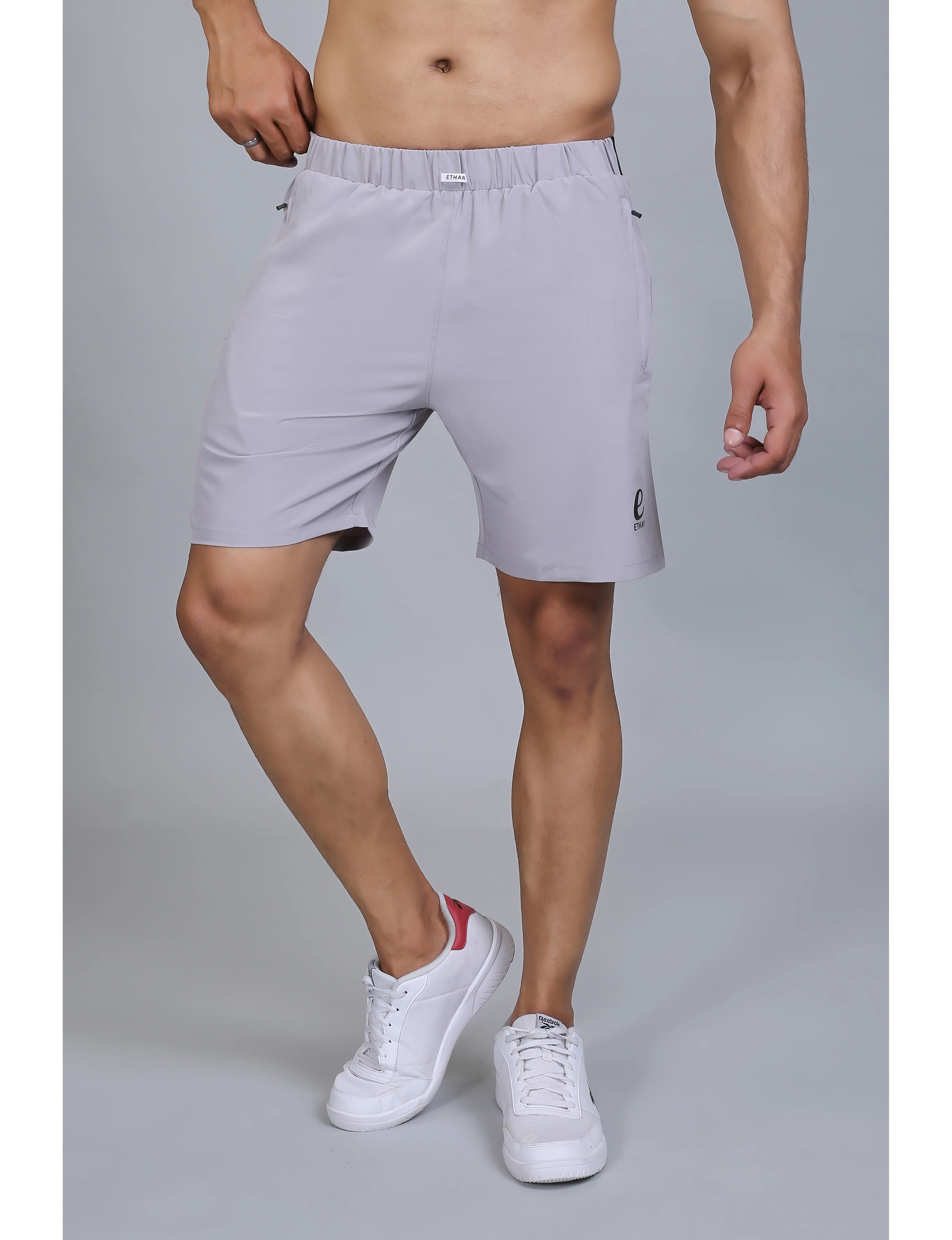 Ethan Solid Men Elastic Waistband Sports Shorts - Image 4