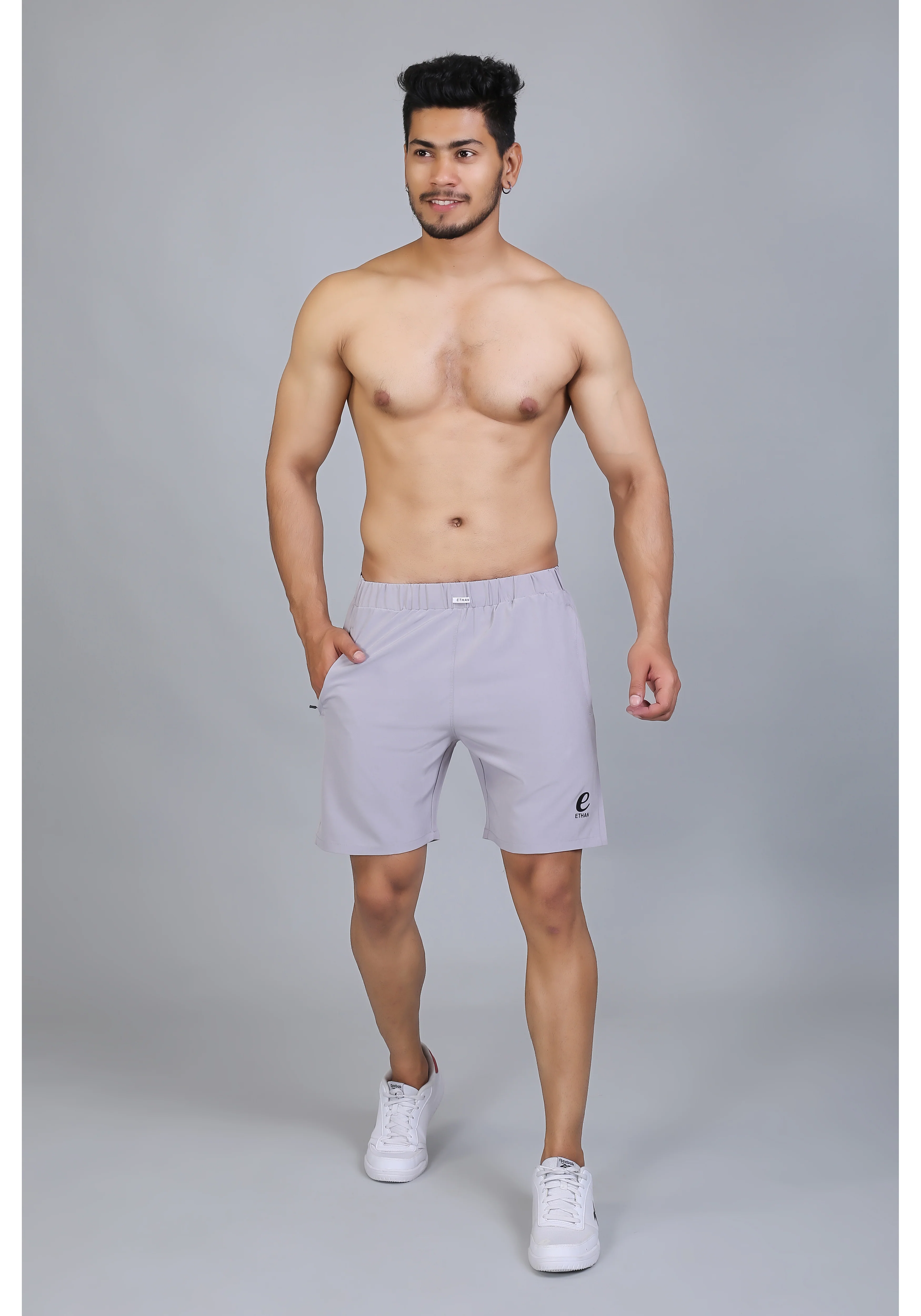 Ethan Solid Men Elastic Waistband Sports Shorts - Image 6