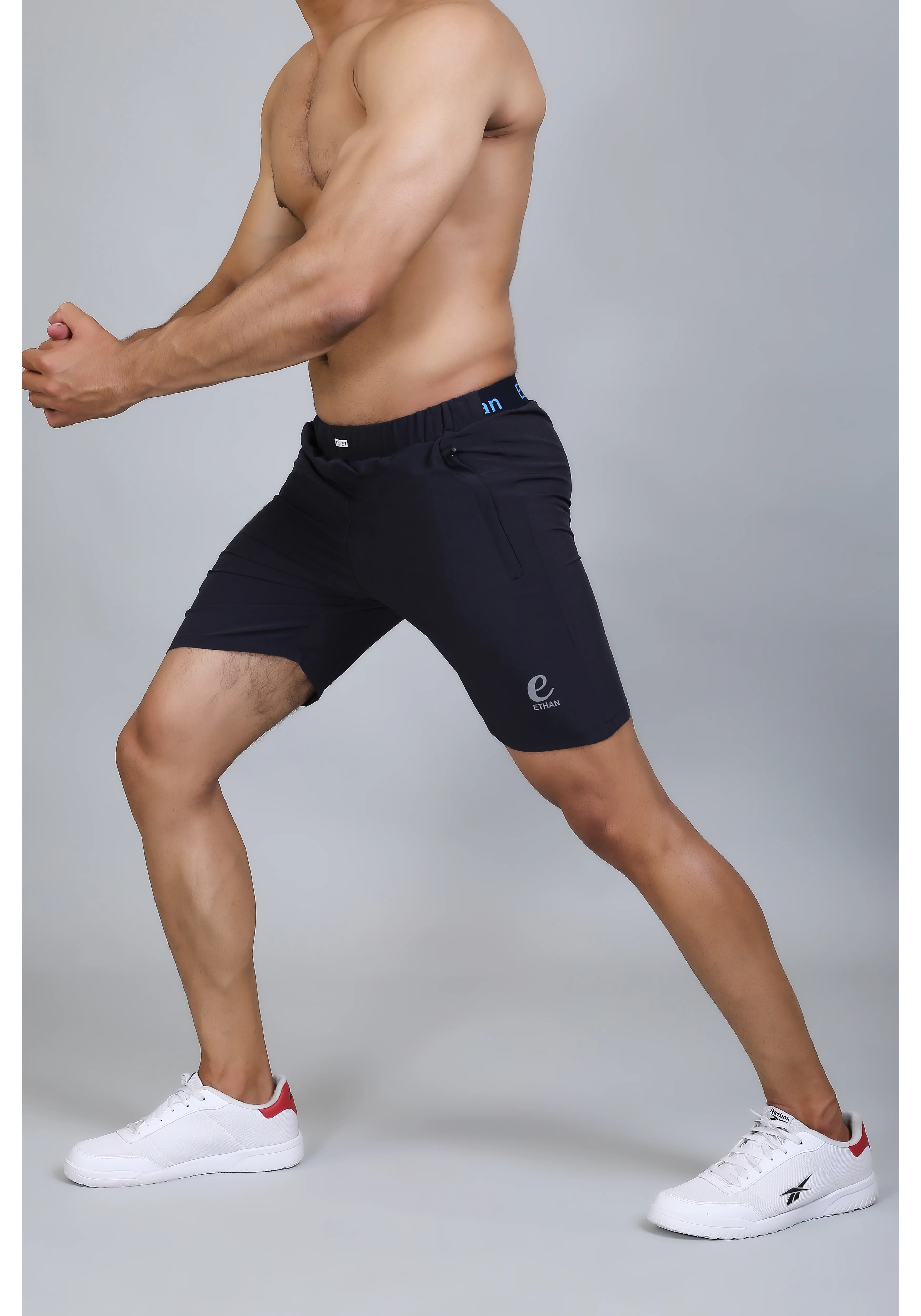 Ethan Solid Men Elastic Waistband Sports Shorts - Image 7