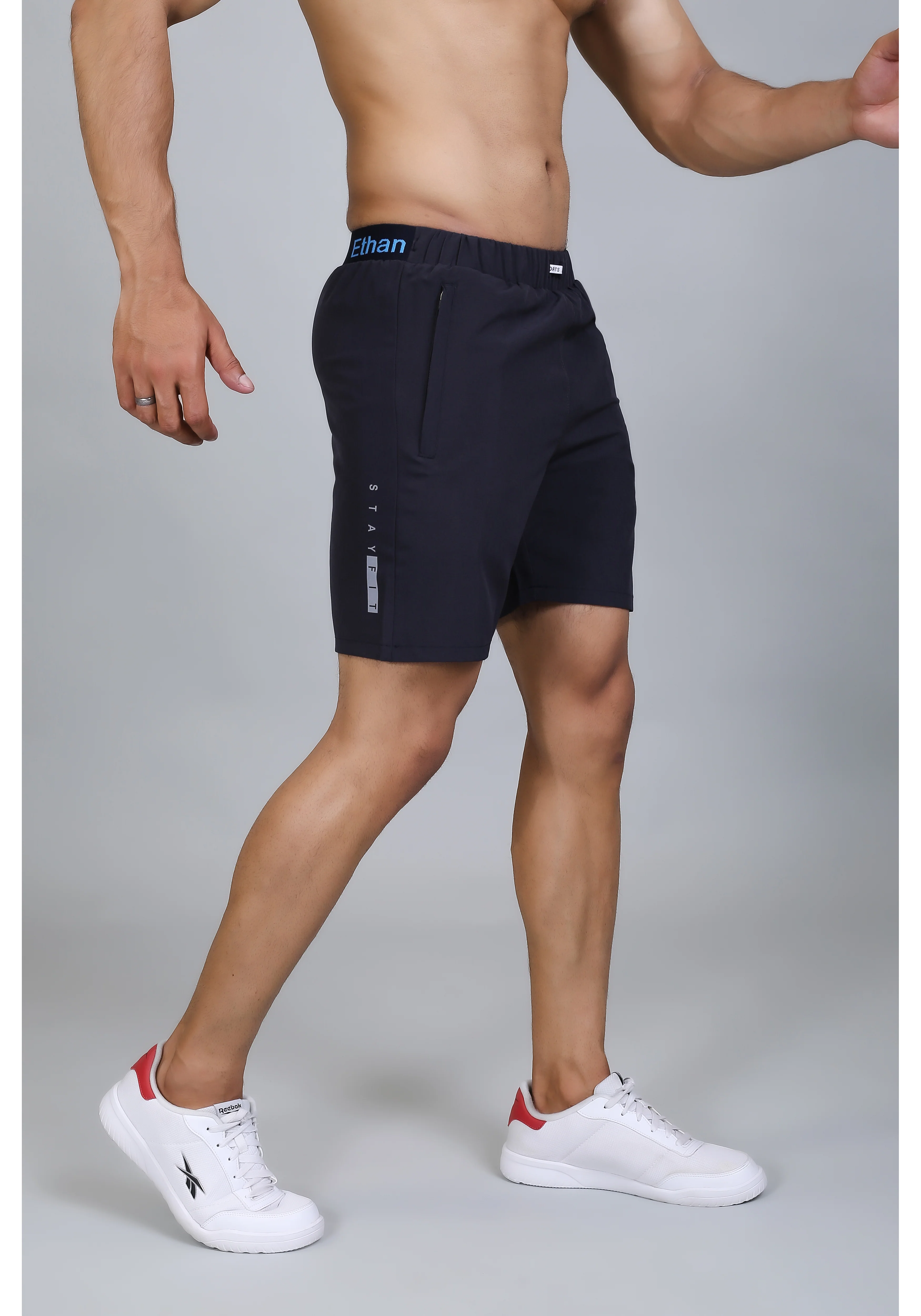 Ethan Solid Men Elastic Waistband Sports Shorts - Image 9