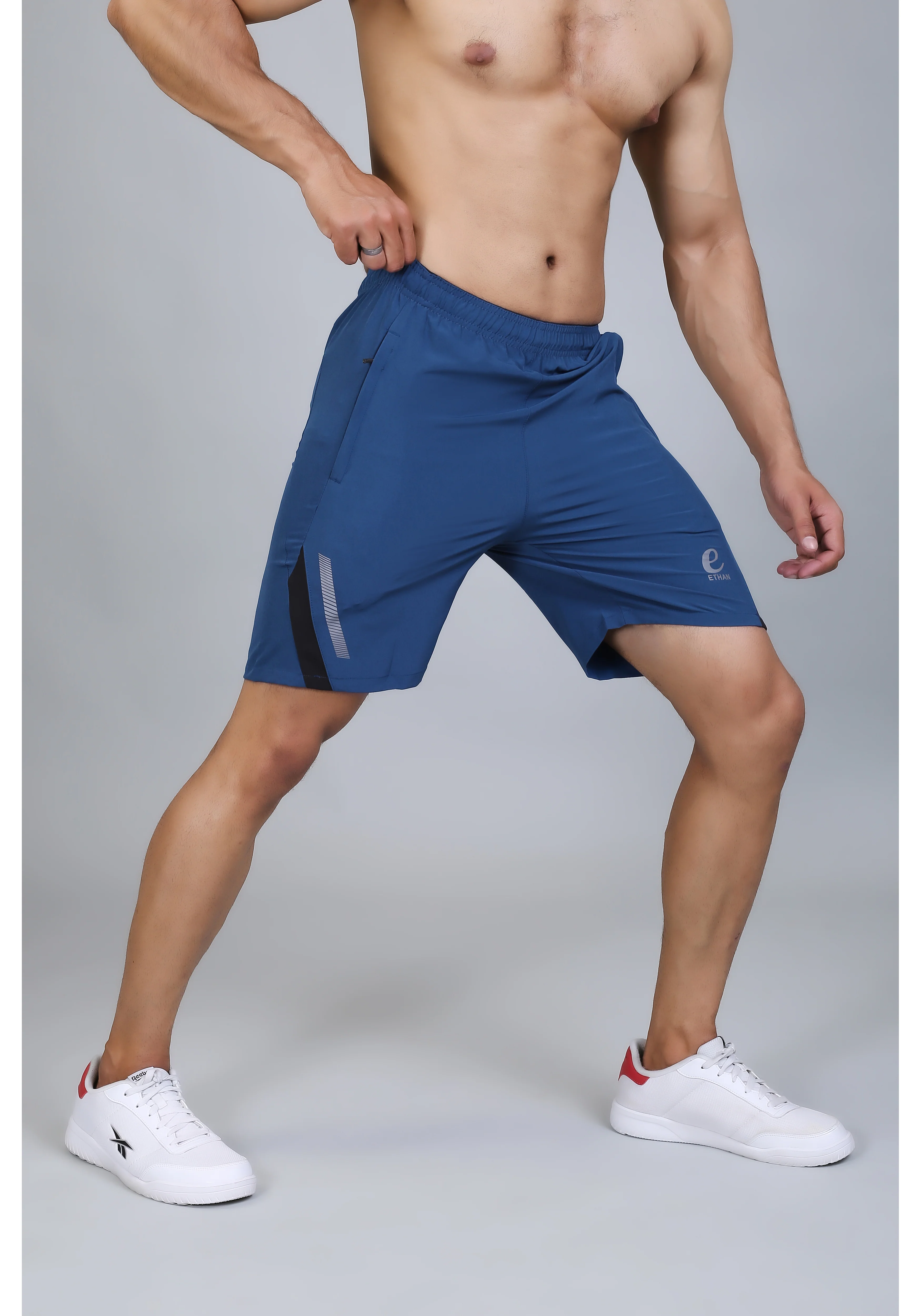Ethan Solid Men Elasticated Towel Sports Shorts - Image 3