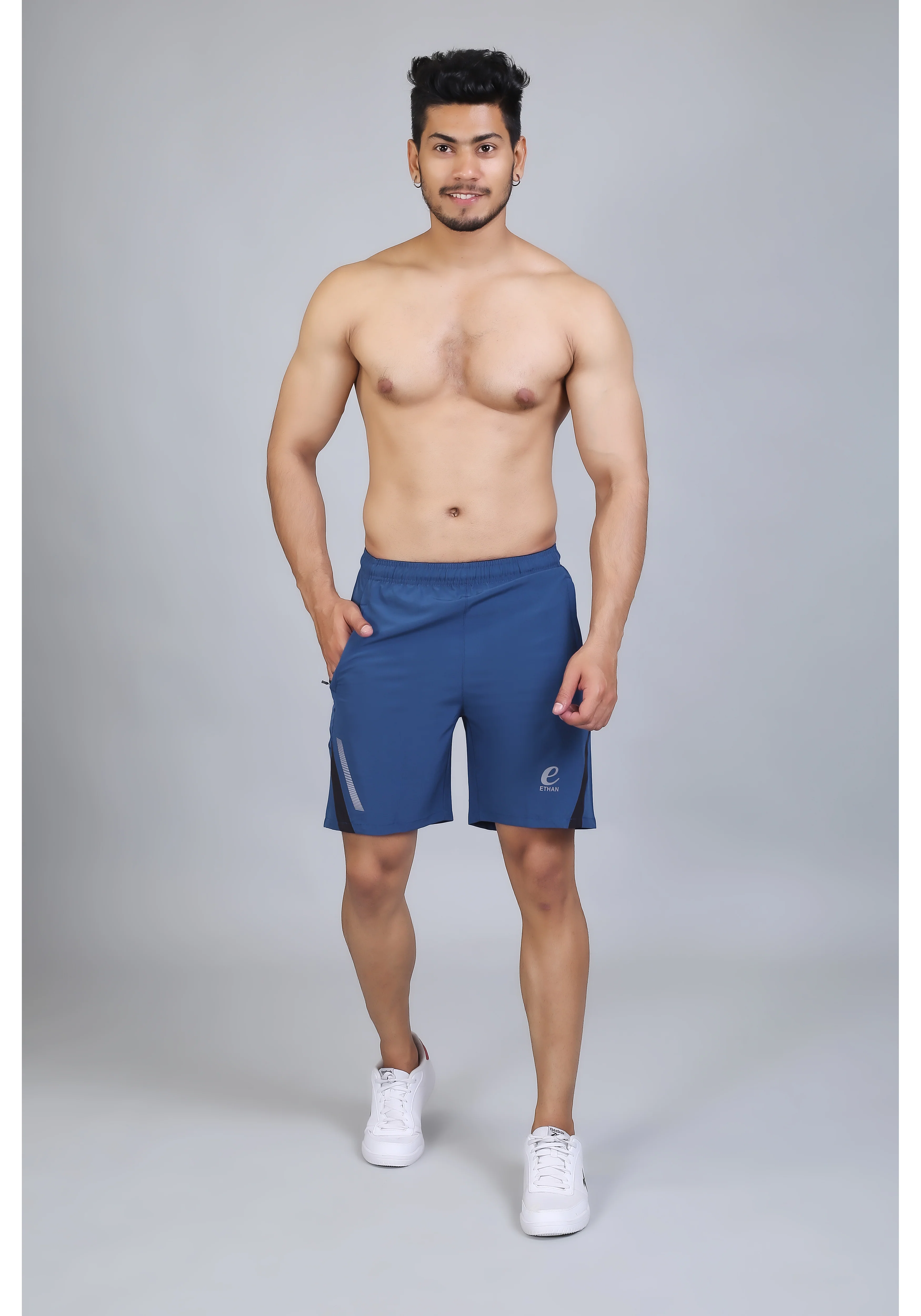 Ethan Solid Men Elasticated Towel Sports Shorts - Image 7
